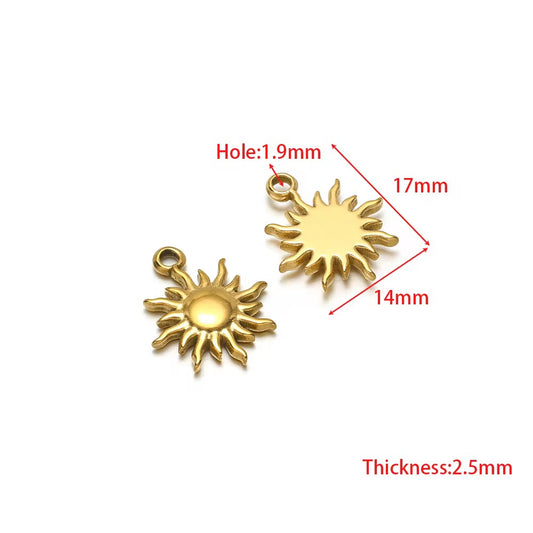 SS 2903 Sun Charm 18K Gold plated stainless steel ( 1 piece ) Anti tarnish