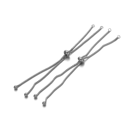 SS 2919 Box chain Bracelet DIY Material Silver plated stainless steel ( 1 piece ) Anti tarnish ( 12.5 cm )