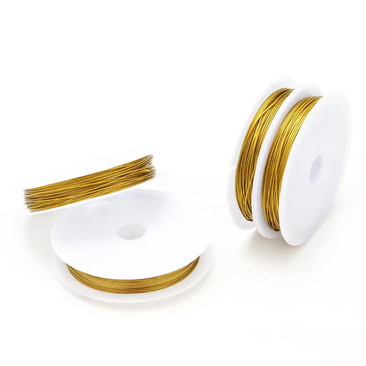 Beaded Wire String 18K Gold plated stainless steel ( 1 piece ) Anti tarnish
