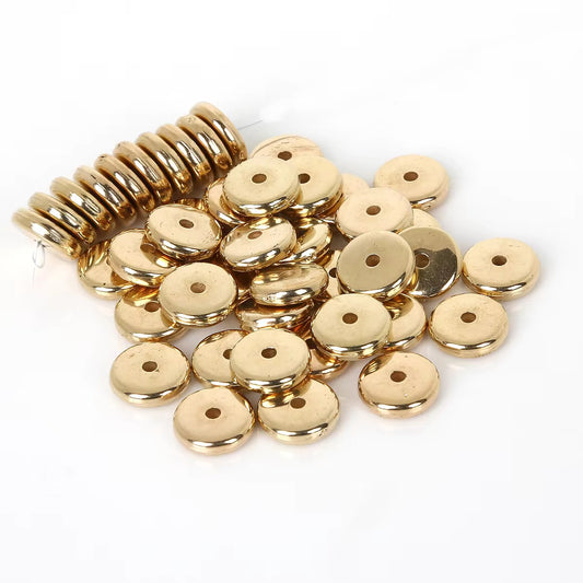 BBB 366 (d) Gold disc spacer Bead ( 1 pc ) UV Plated Acrylic ( 8:2 mm )
