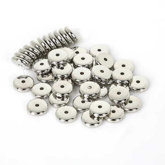 BBB 366 (c) Silver disc spacer Bead ( 1 pc ) UV Plated Acrylic ( 8:2 mm )