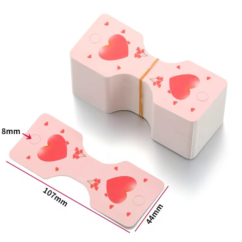 Heart love cardboard fold over hanging cards ( 1 pc )