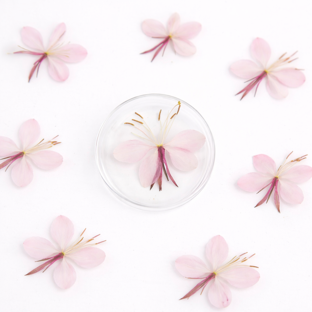 DF 57 Butterfly Gaura peach blossom Pressed Dried Flower ( 1 pc ) plai ...