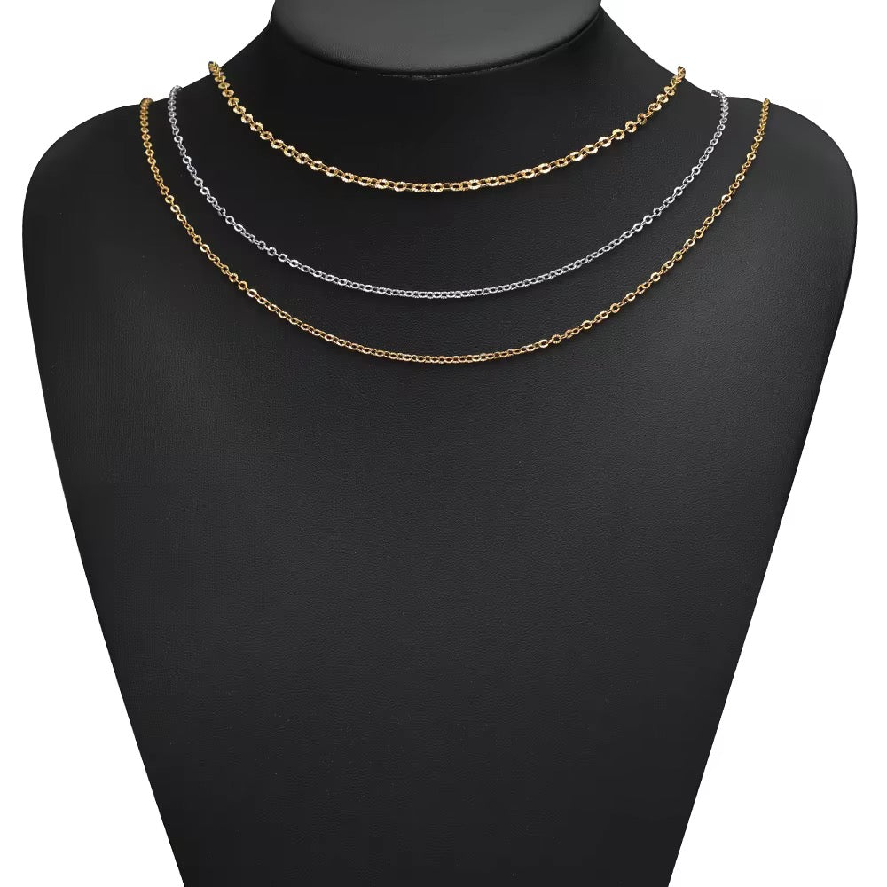 CN 385 Sunflower O shape Chain Silver PVD plated 316 Stainless steel ( 1 feet ) Anti tarnish