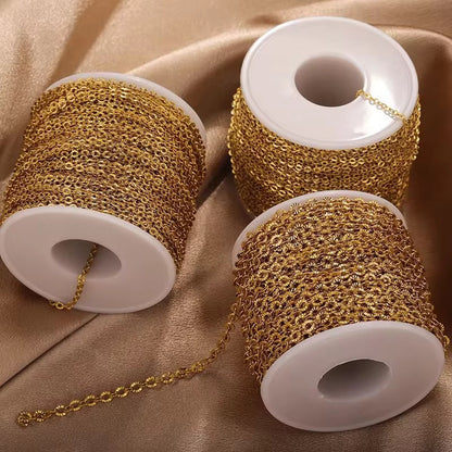 CN 384 Sunflower O shape Chain 18k Gold PVD plated 316 Stainless steel ( 1 feet ) Anti tarnish ( 2 mm )