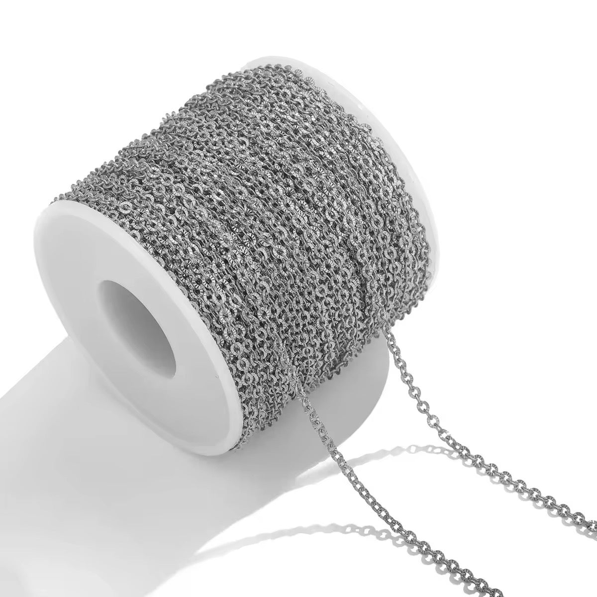 CN 385 Sunflower O shape Chain Silver PVD plated 316 Stainless steel ( 1 feet ) Anti tarnish