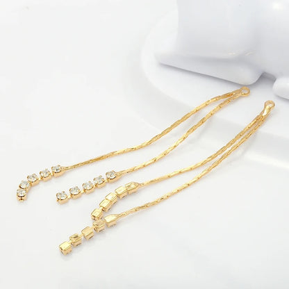 GPC22J zircon tassel 18k gold plated charm - per piece- anti tarnish