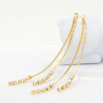 GPC22J zircon tassel 18k gold plated charm - per piece- anti tarnish