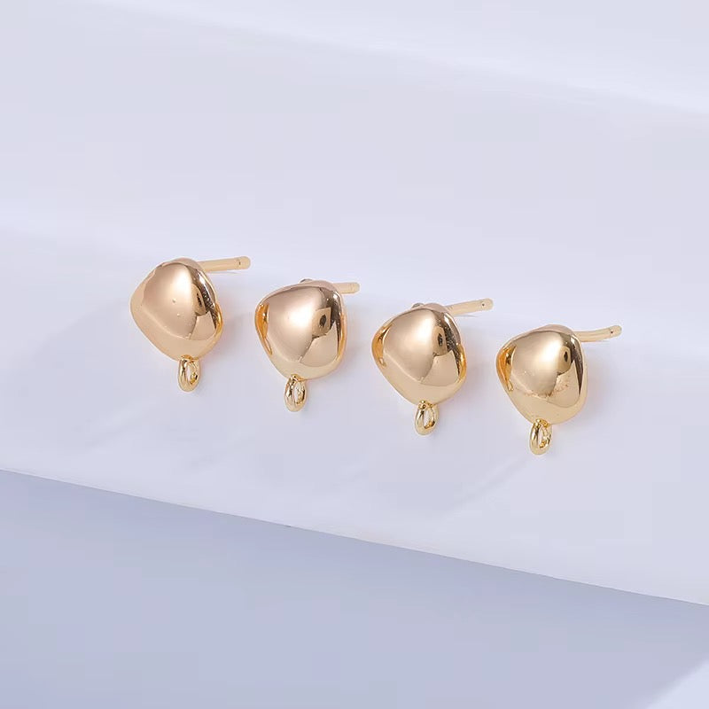 GPS03J Irregular Ball Stud ( 2 pc ) 18k Gold