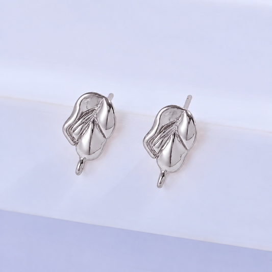 GPS03M Leaf Stud ( 2 pc ) Silver Plated