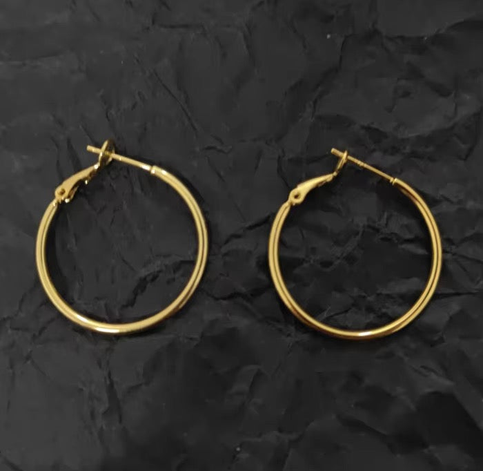 STS81 Hoop ( 1 pair ) 18k Gold PVD