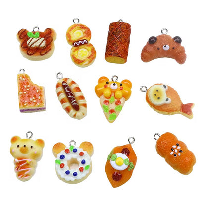 BBB 277 (c) Cute Bear Bread Donut Resin charm ( 1 pc ) with Hook ( 20:30 mm )