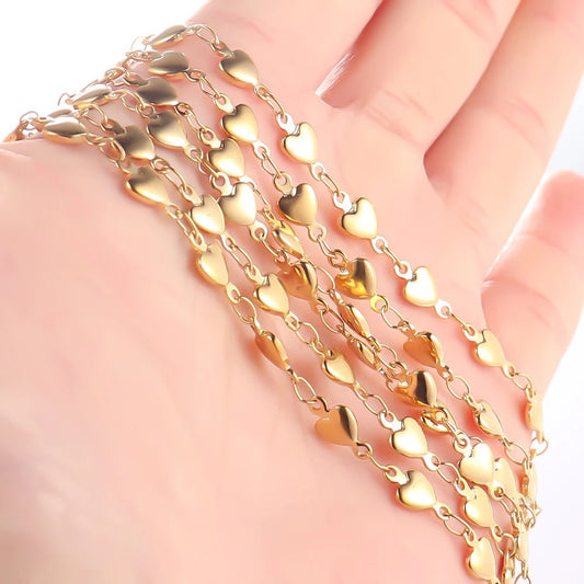 DIYS299 Heart link ( 1 feet ) Silver PVD