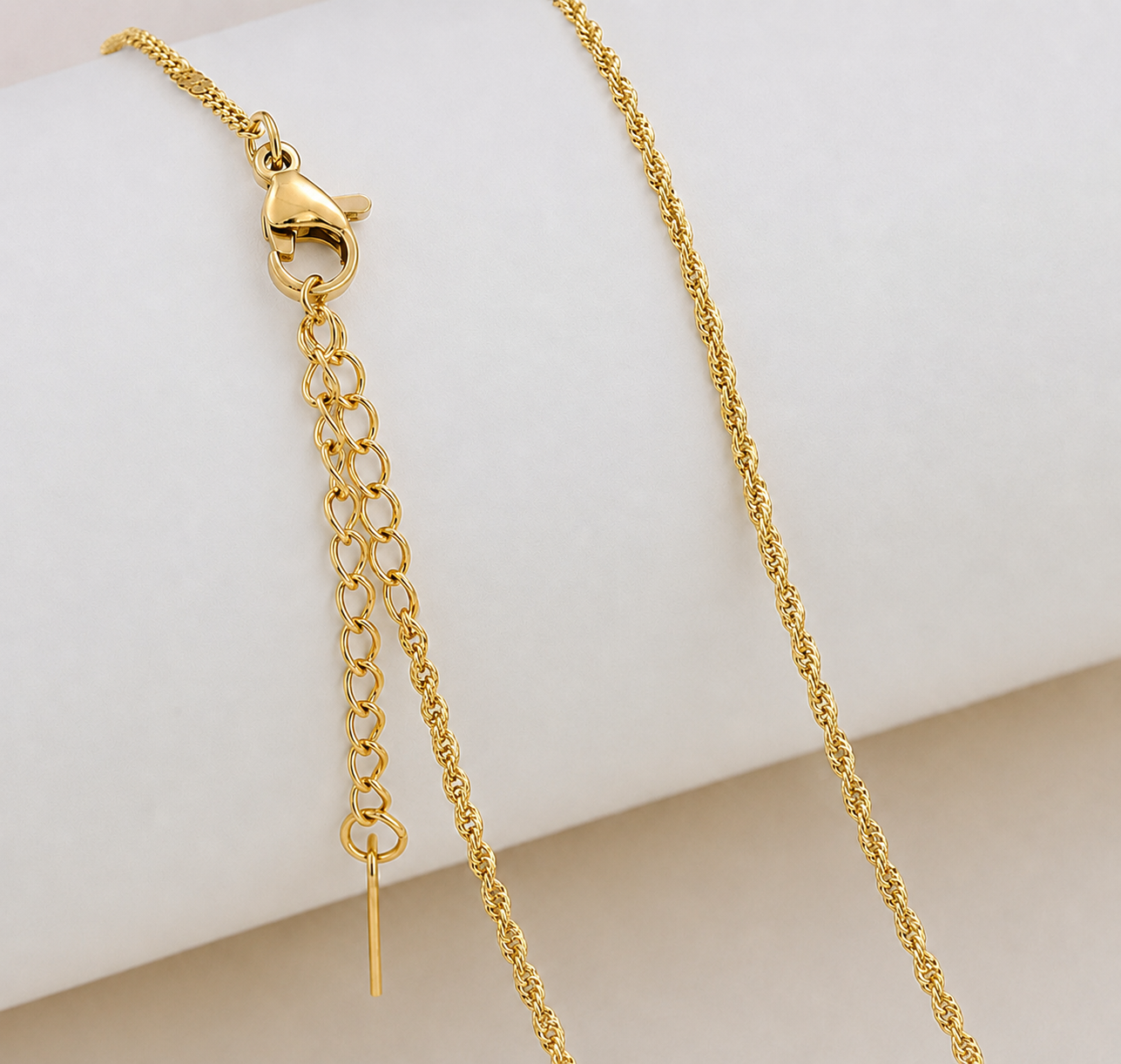 RCS05 Waterwave Ready made chain with extension ( 1 pc ) 18K Gold PVD