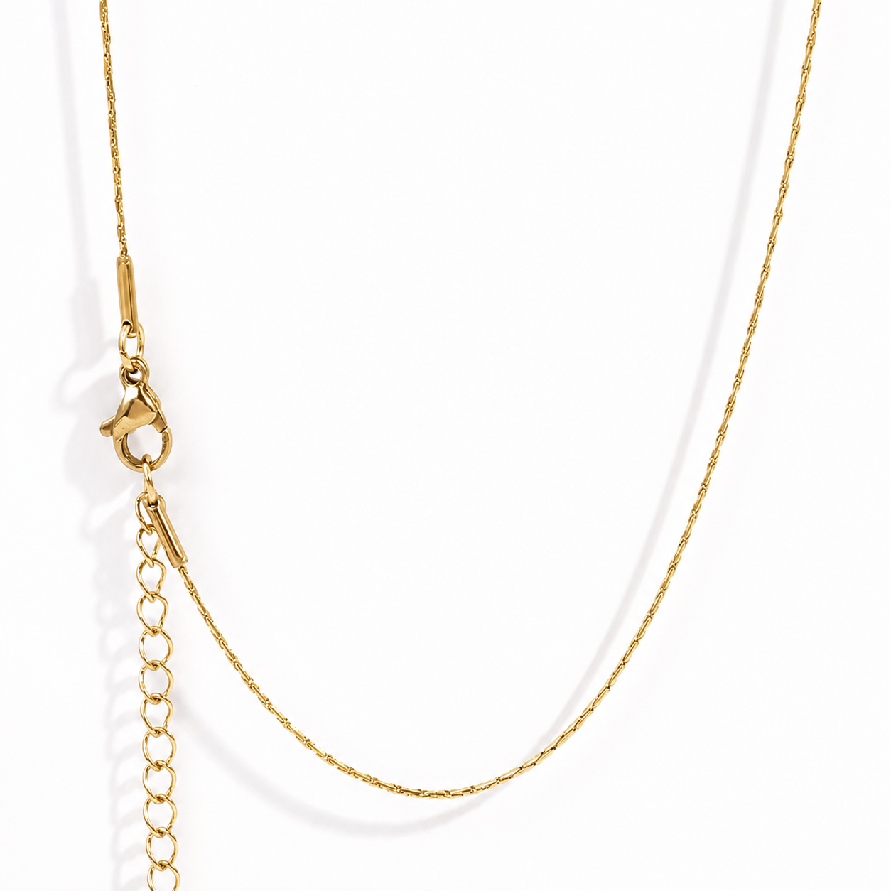 RCS17  Dainty Snake Link Ready made chain with extension (1 pc ) 18k Gold PVD