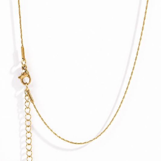 RCS17  Dainty Snake Link Ready made chain with extension (1 pc ) 18k Gold PVD