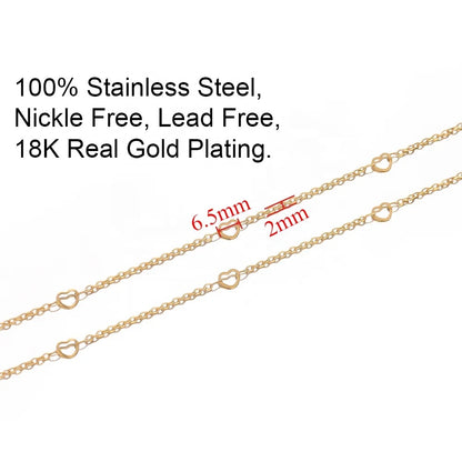 DIYS56 Heart link 316 Stainless steel chain ( 1 Feet ) Anti tarnish