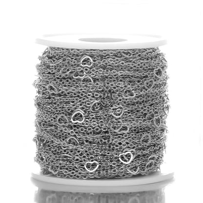 DIYS56 Heart link 316 Stainless steel chain ( 1 Feet ) Anti tarnish