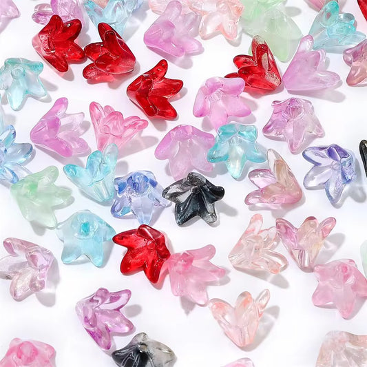 BGB 003 lily flower glass bead ( 1 pc )