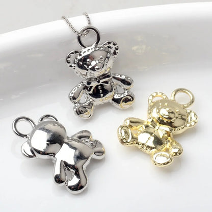 SS 1255 Cute bear silver plated alloy charm ( 1 pc ) Tarnish resistant ( 20:14 mm )