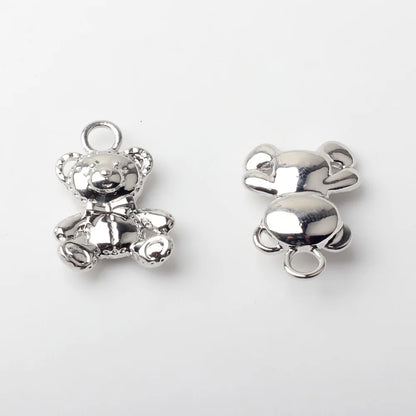 SS 1255 Cute bear silver plated alloy charm ( 1 pc ) Tarnish resistant ( 20:14 mm )