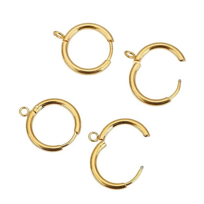 SS 1263 - Hoops 18k gold PVD plated 316 stainless steel ( 2 pc ) Anti tarnish