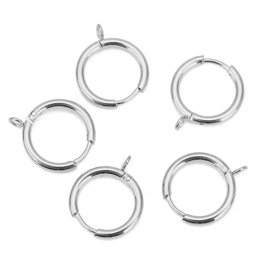 SS 1264 Hoops silver plated stainless steel ( 2 pc ) anti tarnish
