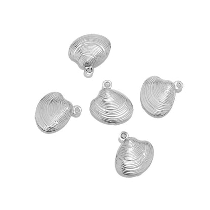 SC01L sea shell charm silver PVD  plated 316 stainless steel ( 1 pc ) anti tarnish