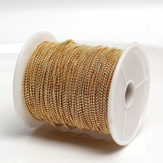CN 277 Ball bead chain 14k gold plated ( 1 feet ) Anti tarnish