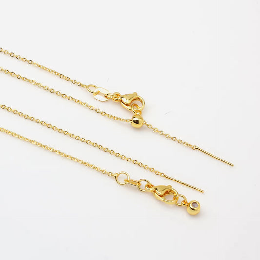 14k Gold plated dainty ready chain with needle ( 1 pc ) Anti tarnish