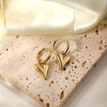 ESJ15A Heart Hoop - 18k stainless steel - Anti tarnish