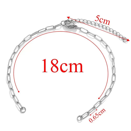 RBS02H Double ended paper clip Bracelet Material ( 1 pc ) Silver PVD