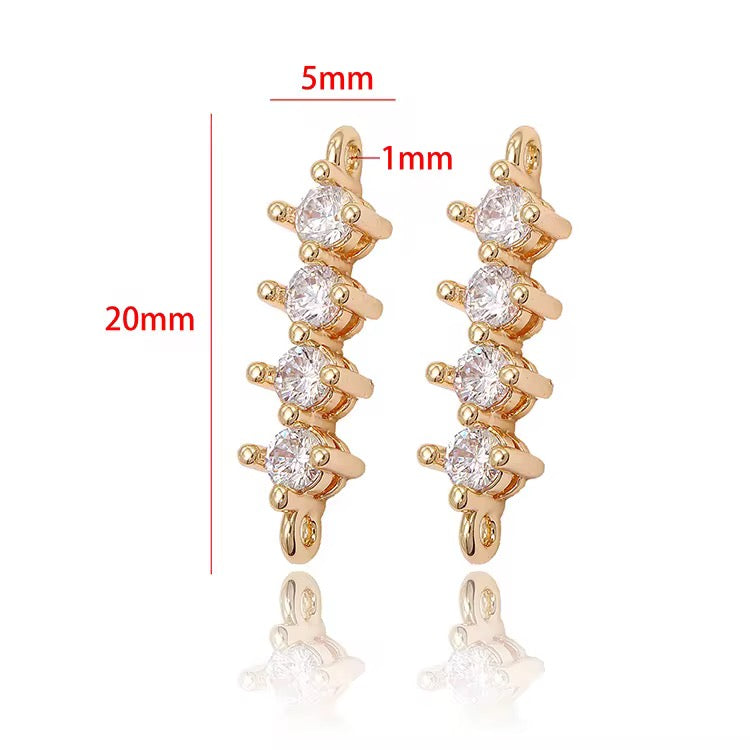 SS 2976 Zircon Connector 18k Gold plated ( 1 pc ) Anti tarnish ( 20:5 mm )