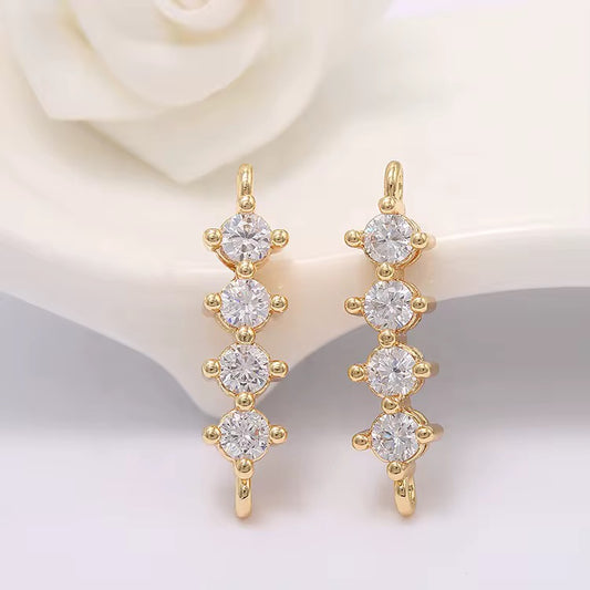 SS 2976 Zircon Connector 18k Gold plated ( 1 pc ) Anti tarnish ( 20:5 mm )