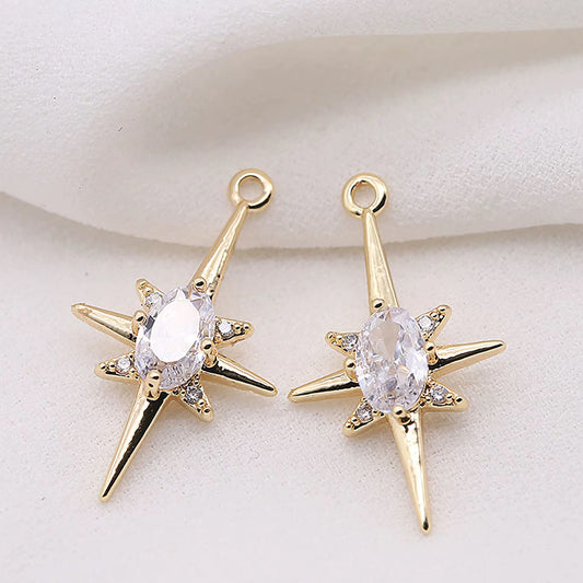 SS 2978 Twinkle Zircon Charm 18k Gold plated ( 1 pc ) Anti tarnish ( 20:11 mm )
