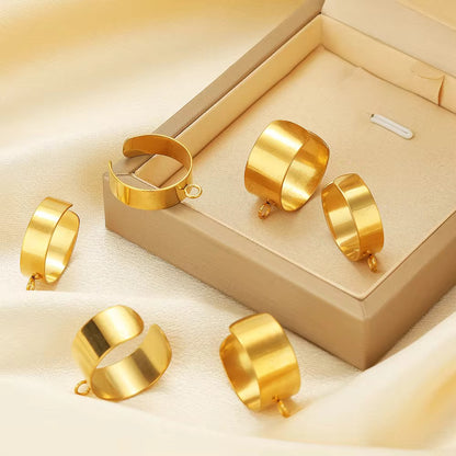 SC04D Custom adjustable ring with hook 18k gold plated Stainless steel ( 1 pc ) Anti tarnish