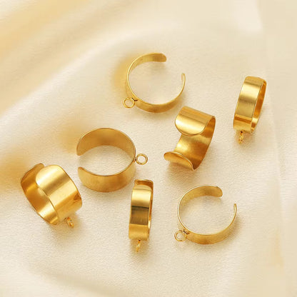 SC04D Custom adjustable ring with hook 18k gold plated Stainless steel ( 1 pc ) Anti tarnish