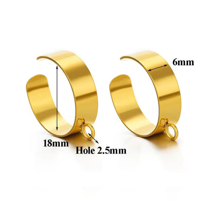 SC04D Custom adjustable ring with hook 18k gold plated Stainless steel ( 1 pc ) Anti tarnish
