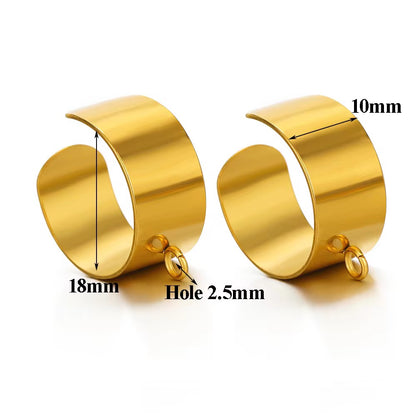 SC04D Custom adjustable ring with hook 18k gold plated Stainless steel ( 1 pc ) Anti tarnish