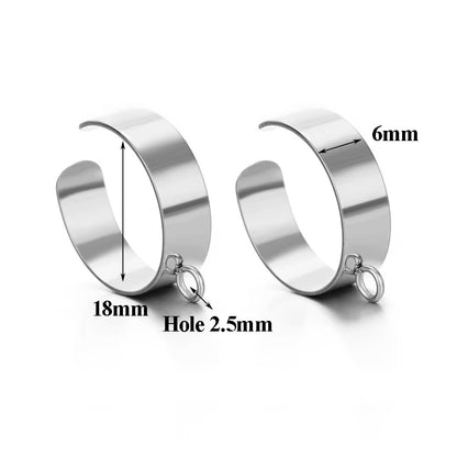 SC04B Custom adjustable ring with hook steel plated Stainless steel ( 1 pc ) Anti tarnish
