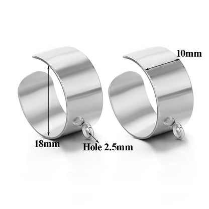 SC04B Custom adjustable ring with hook steel plated Stainless steel ( 1 pc ) Anti tarnish