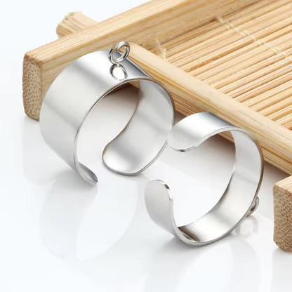SC04B Custom adjustable ring with hook steel plated Stainless steel ( 1 pc ) Anti tarnish