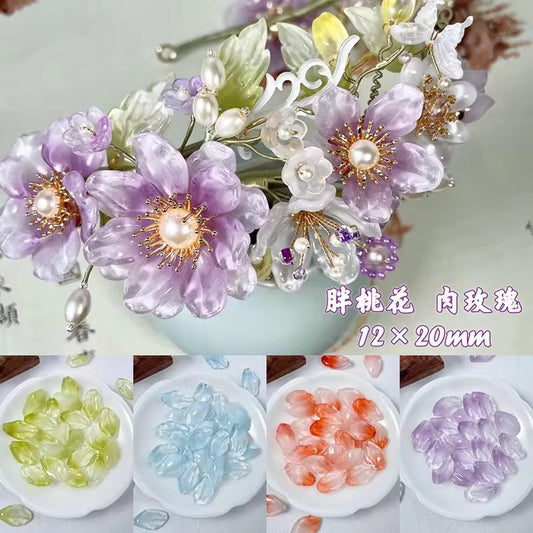 BGB 015 Petal glass lamp work bead ( 1 pc )