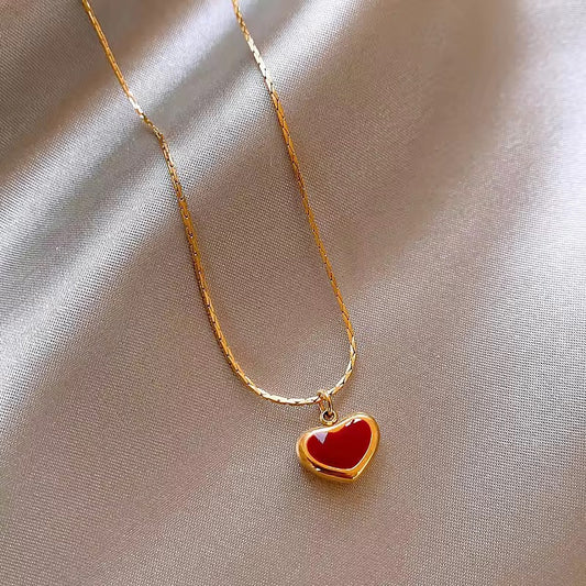 SJ 67 Red Heart chain - 18k Gold PVD Plated stainless steel - Anti tarnish
