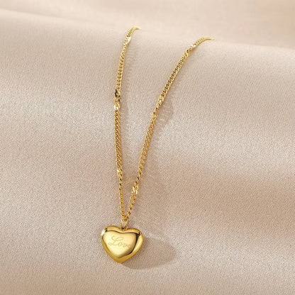 SJ 143 Love Heart dainty Necklace - 18k Gold PVD plated 316 stainless steel - Anti tarnish