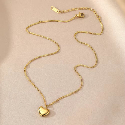 SJ 143 Love Heart dainty Necklace - 18k Gold PVD plated 316 stainless steel - Anti tarnish