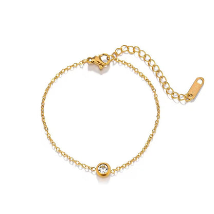 BSJ18G Zircon dainty minimalistic bracelet - 18k gold PVD Plated