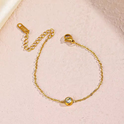 BSJ18G Zircon dainty minimalistic bracelet - 18k gold PVD Plated
