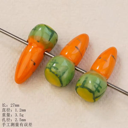 PCB02C Carrot Ceramic Bead ( 1 pc ) Porcelain Ceramic