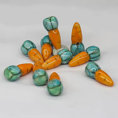 PCB02C Carrot Ceramic Bead ( 1 pc ) Porcelain Ceramic